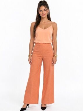 Vintage Adolfo Studio 100% Silk Lined Trousers Coral Pink 14P Pristine